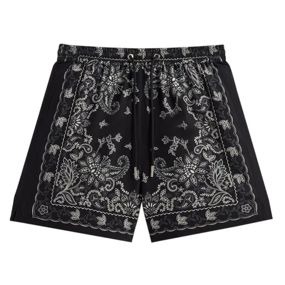 Kith Pants - Kith 101 Vintage Floral Bandana Active Short 'Black' Size XS
